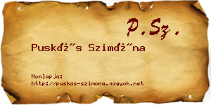 Puskás Szimóna névjegykártya