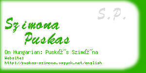 szimona puskas business card